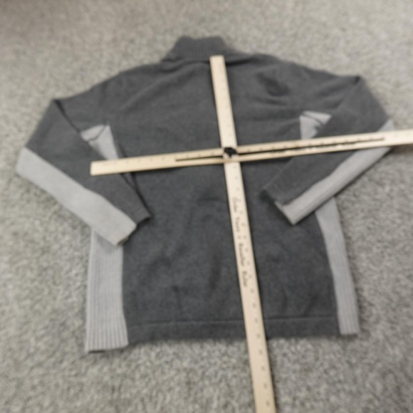 Eddie Bauer Sweater Mens M Gray Full Zip Mock Neck Knit Jacket Outdoor Hiking - Picture 5 of 10